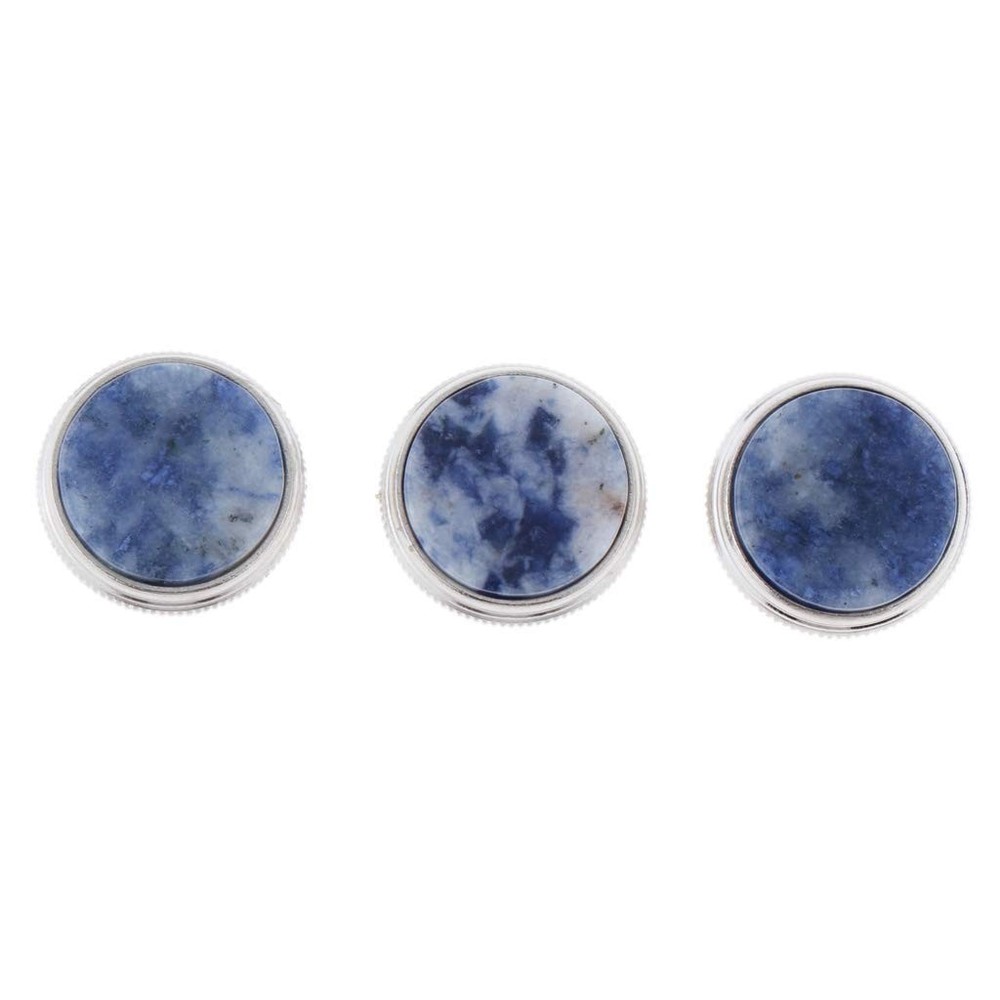Liyafy 3Pcs Trumpet Valve Finger Buttons Musical Instruments Dark Blue Shell