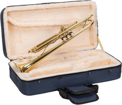 Lightweight Blue Bb Trumpet Foam Case with Plush Interior & Storage Pockets