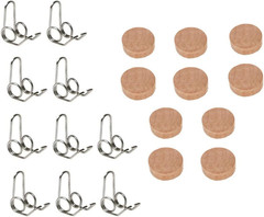 20Pcs Trumpet Repair Kit Trumpet Valve Cork Pad with Water Key Spit Spring Music
