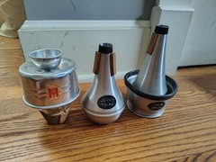 Three Trumpet Mutes: Wow Wow Mute, Straight Mute, and Adjustible Cup Mute